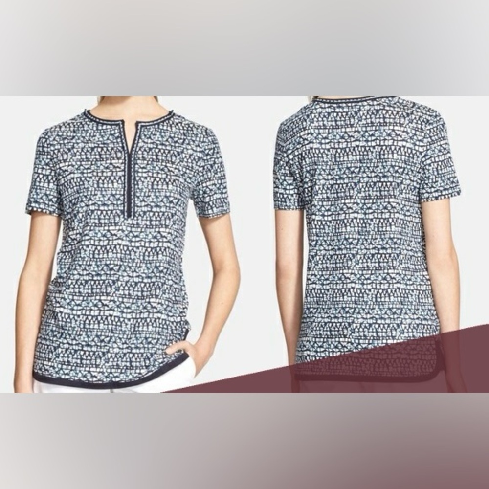 Tory Burch Linen Tunic Top Size XL